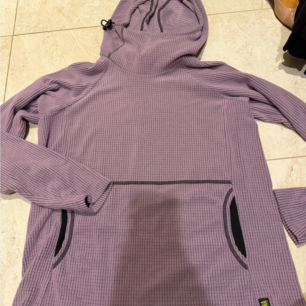 Melanzana Lavender Waffle-Knit Hooded Pullover